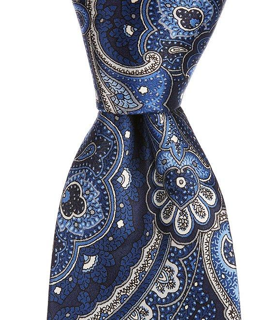 Hickey Freeman Printed Paisley 3 1/4#double; Silk Tie Product Image