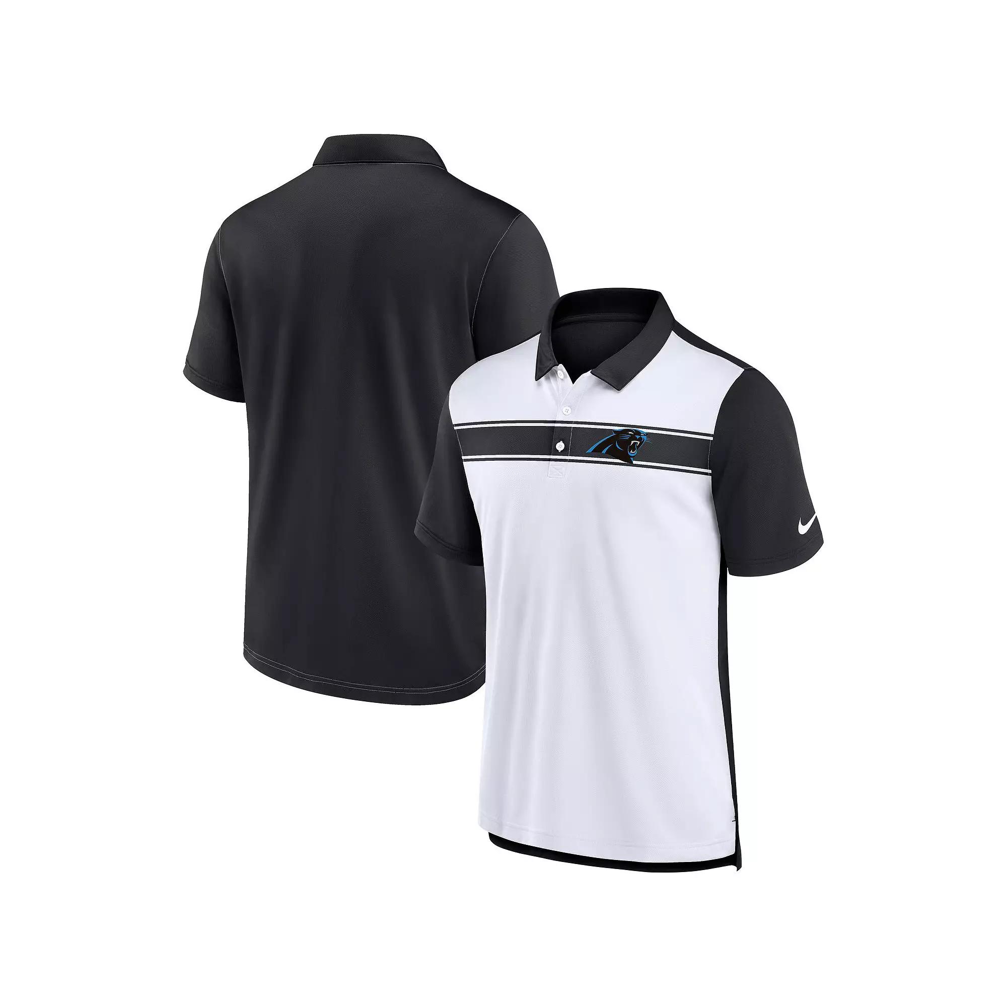 Men's Nike  White/Black Carolina Panthers Rewind Pique Polo, Size: Medium Product Image