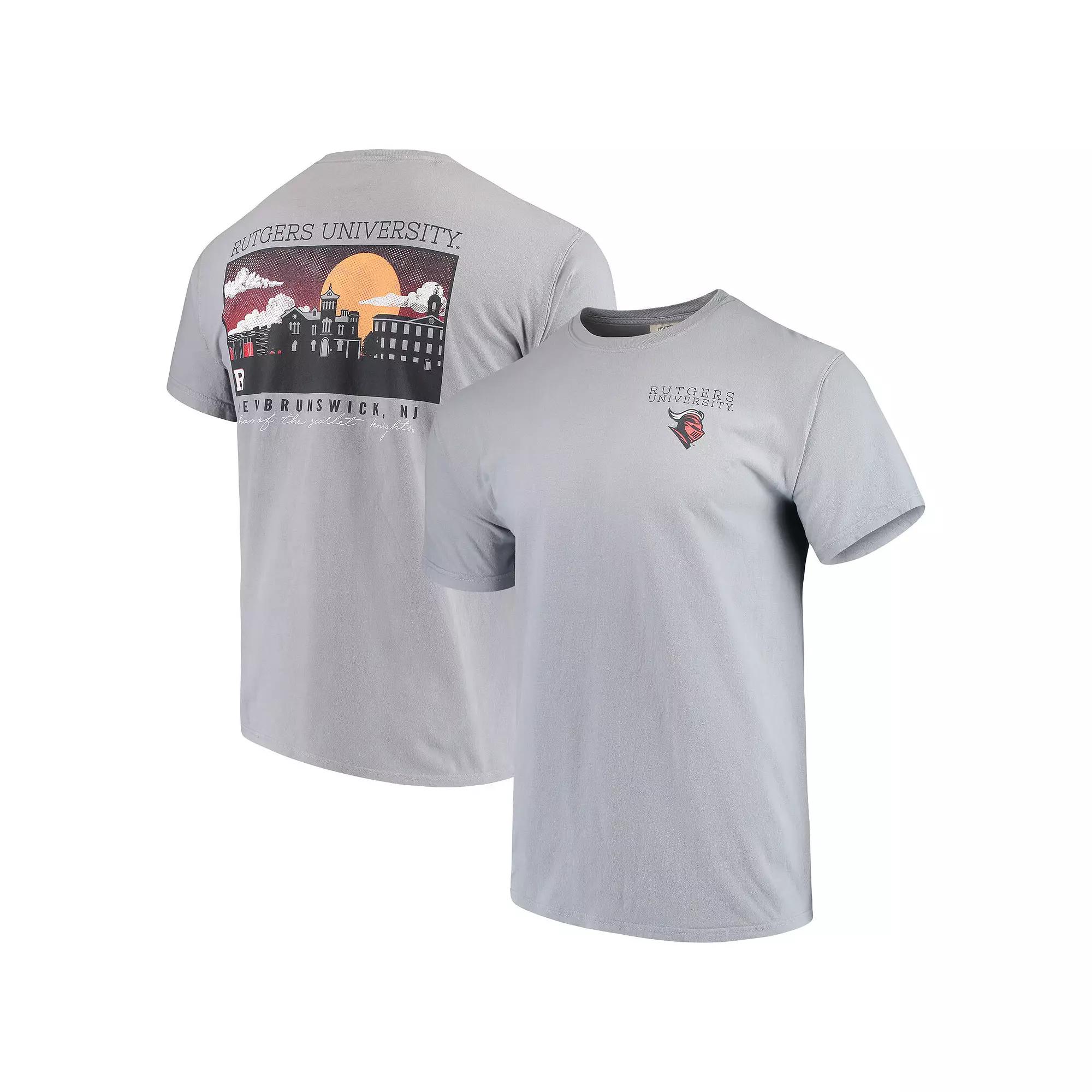 Men's Gray Rutgers Scarlet Knights Team Comfort Colors Campus Scenery T-Shirt,  Product Image