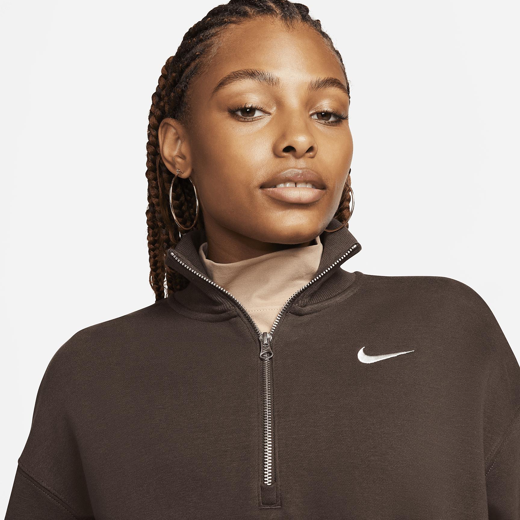 Womens Nike Sportswear Phoenix Fleece Oversized Half-Zip Crop Sweatshirt Product Image