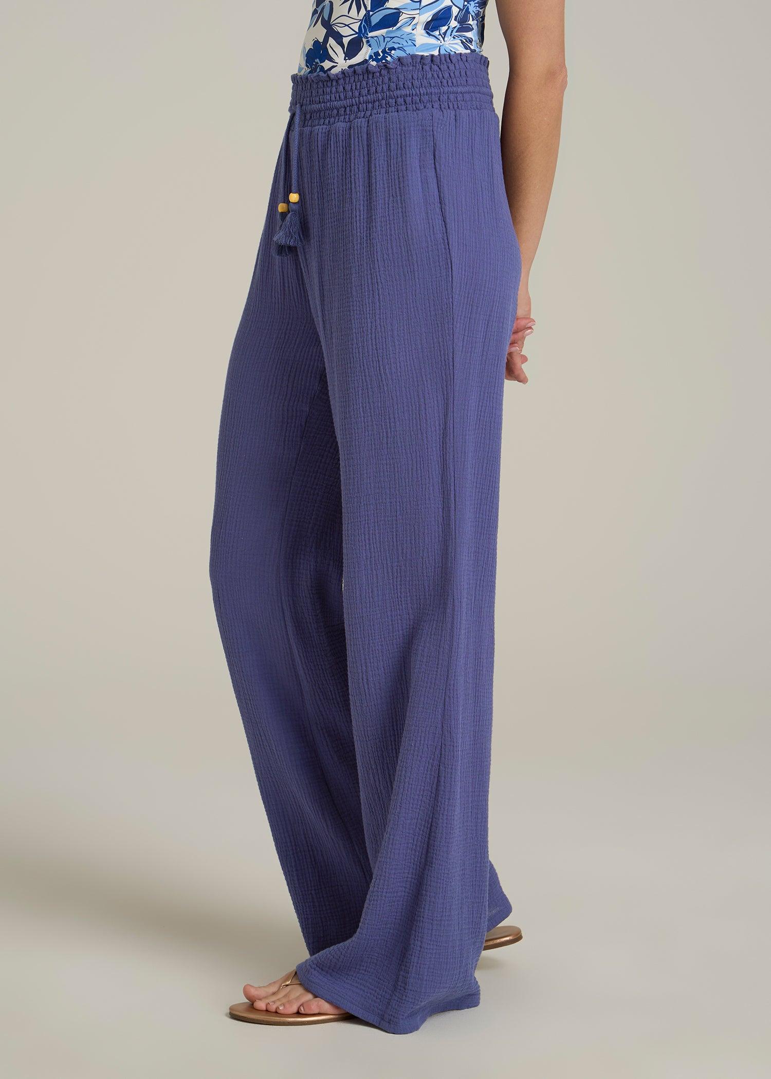 Gauze Cover Up Pants for Tall Women in Future Dusk Female Product Image