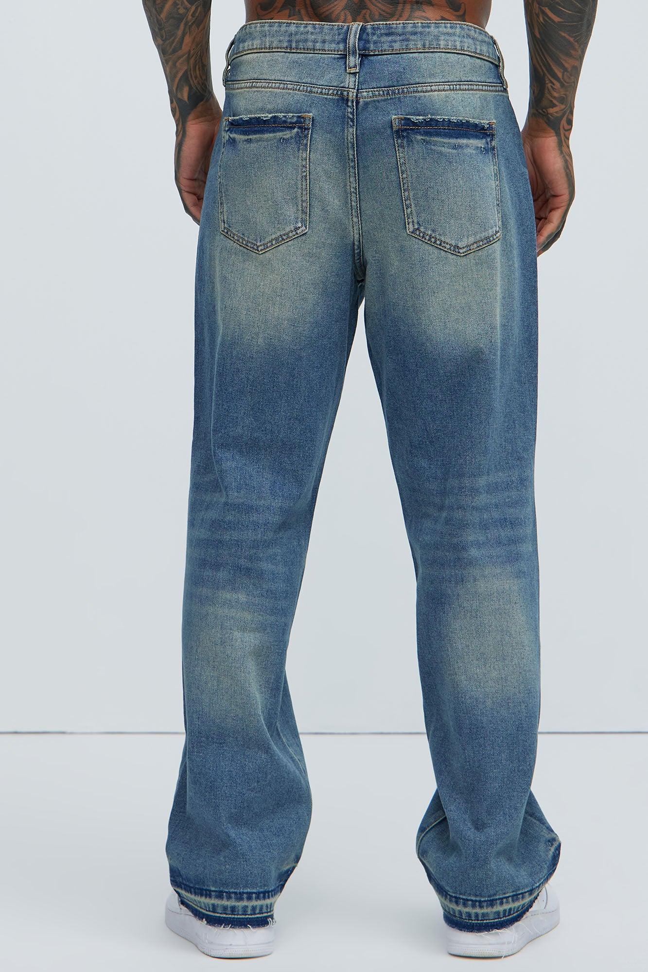 Corey Casual Blue Dean Straight Jeans - Medium Blue Wash Product Image