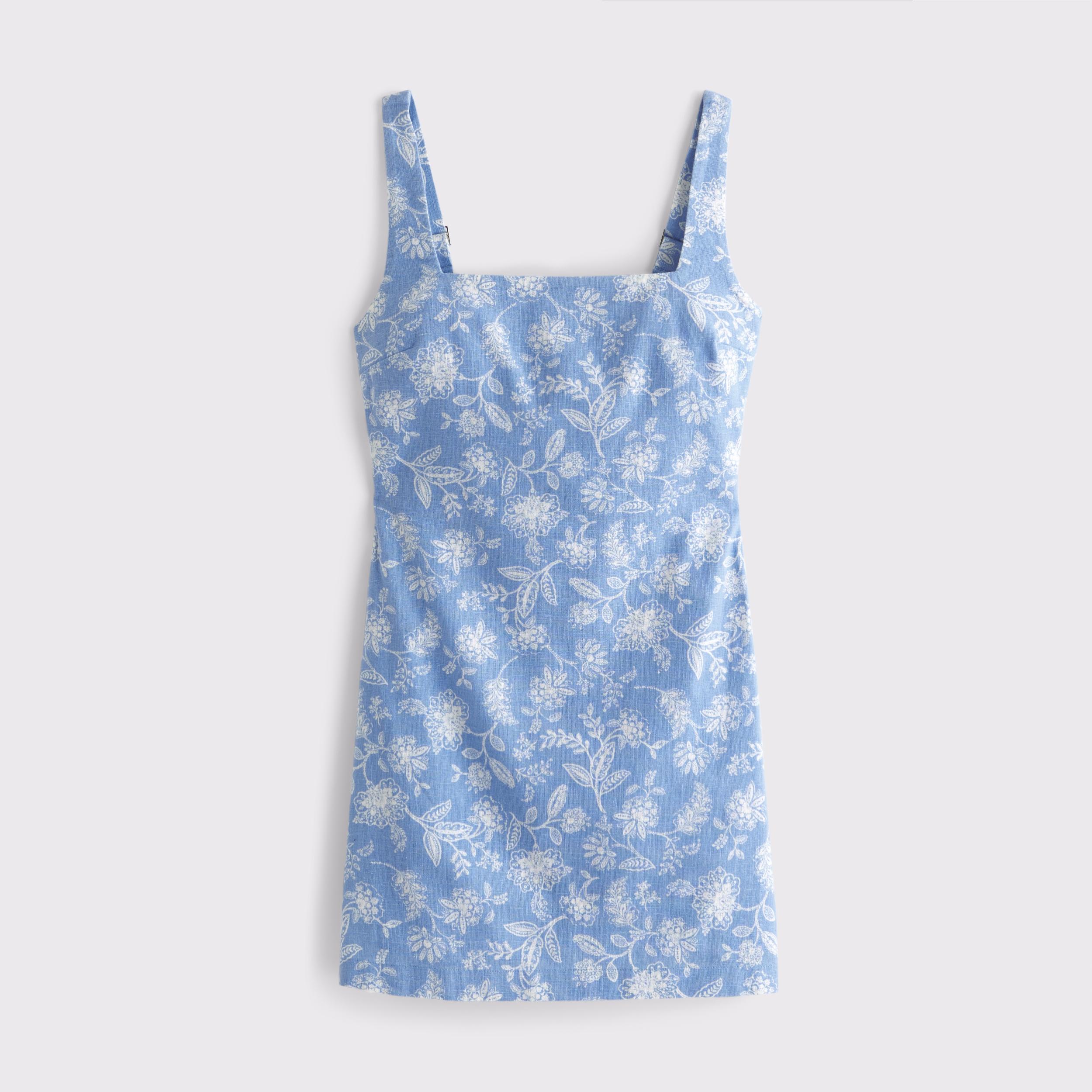 The A&F Scarlett Squareneck Linen-Blend Skort Product Image