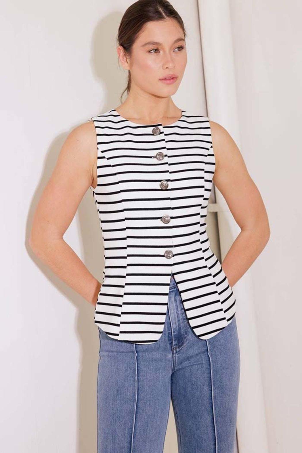 Striped Woven Vest Product Image