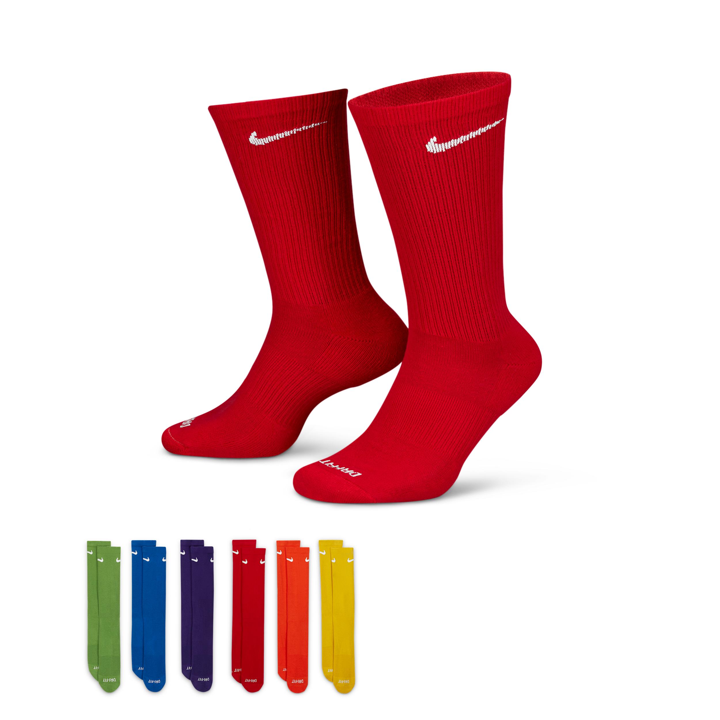 Nike Mens Everyday Plus Cushioned Training Crew Socks (6 Pairs) | SX6897-010 Product Image
