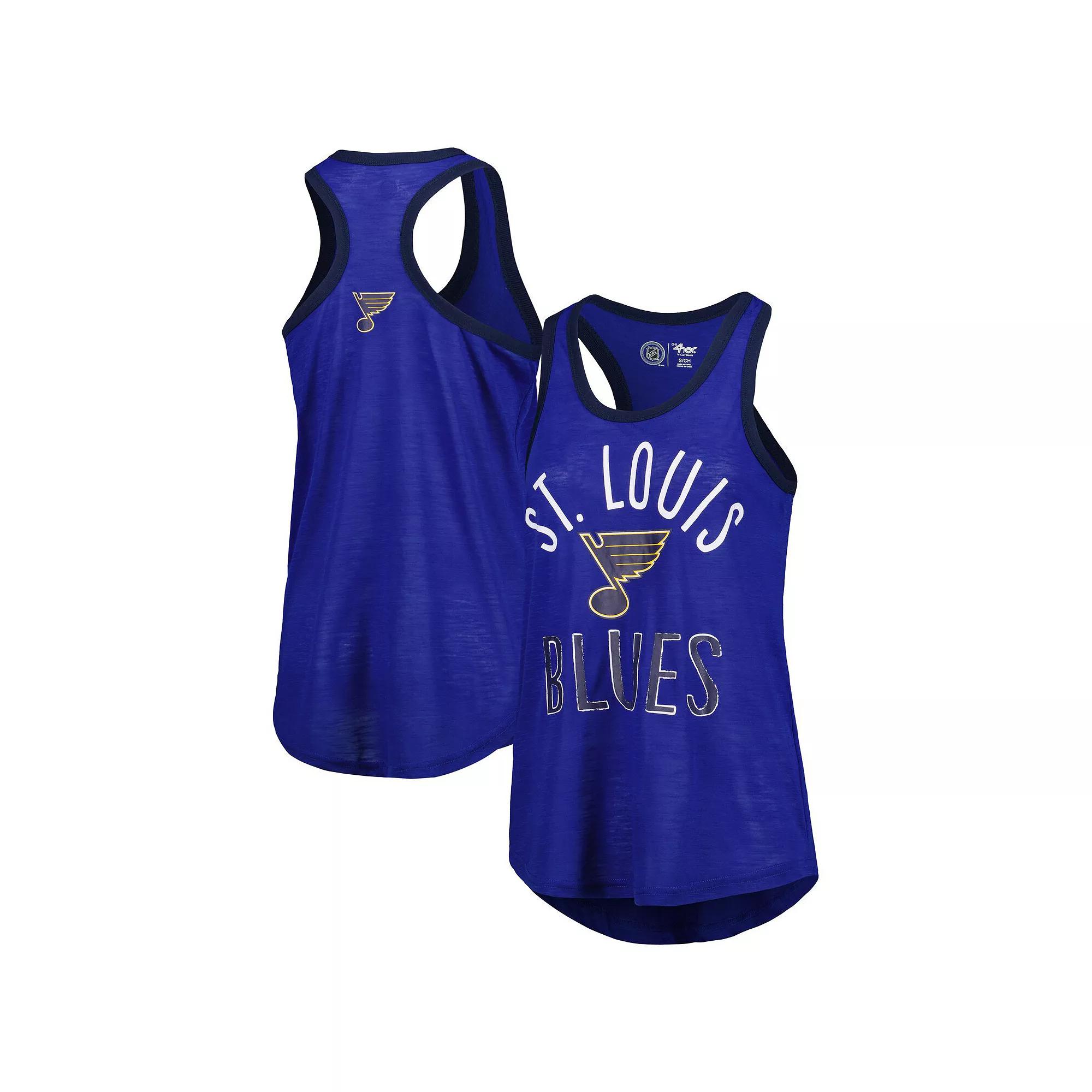 Women's G-III 4Her by Carl Banks Royal St. Louis Blues First Base Racerback Scoop Neck Tank Top, Size: Small Product Image