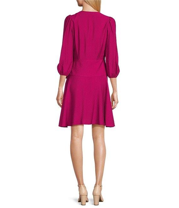 Alex Marie Enola Surplice V-Neck 3/4 Sleeve Wrap Dress Product Image