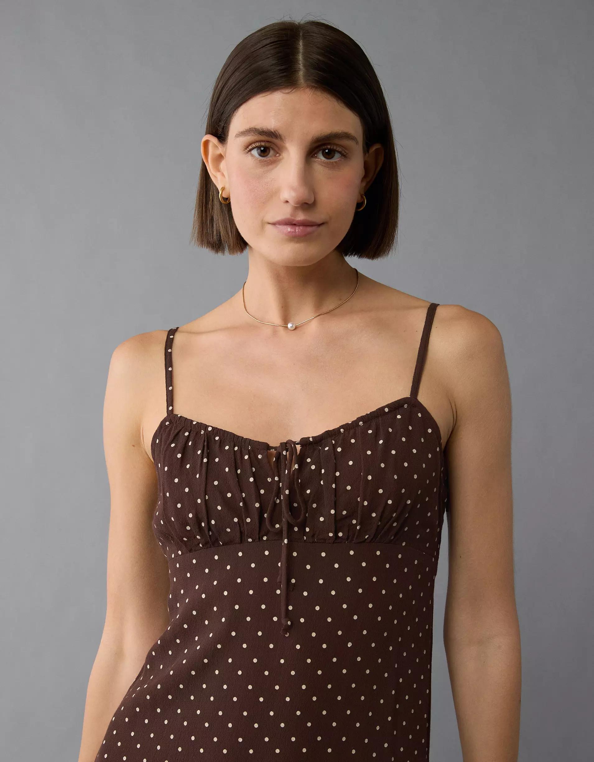 AE Ruched Midi Slip Dress Product Image