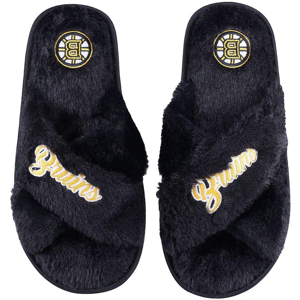 Women's FOCO Boston Bruins Script Cross Slide Slippers, Size: XL, Yellow Product Image