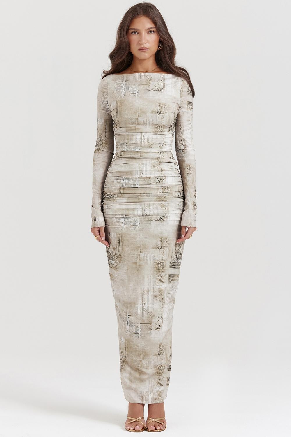 Lanetta  pale sage print maxi dress Product Image