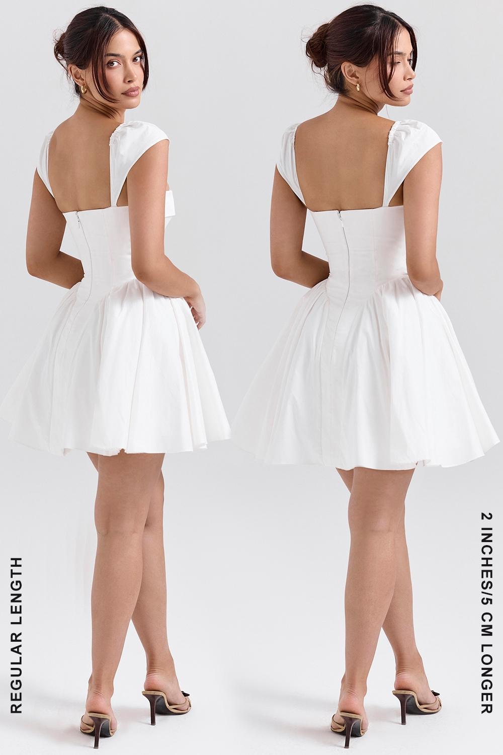 Florence  white cotton corset mini dress Product Image