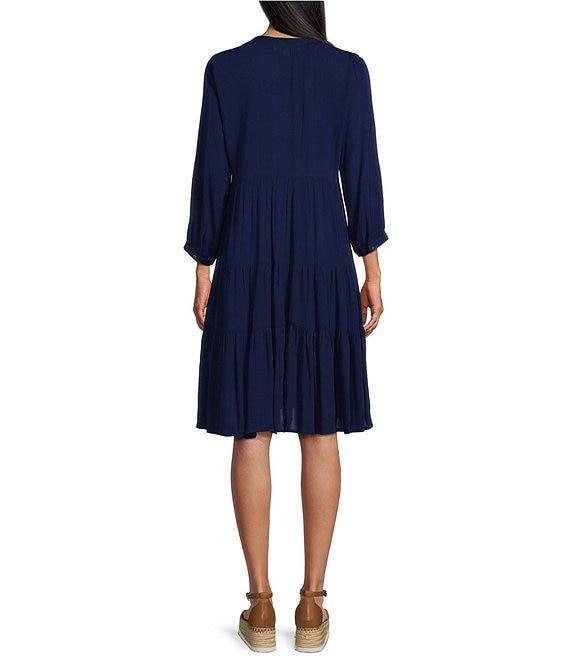 Nurture V-Neck 3/4 Sleeve Tier Dress Product Image