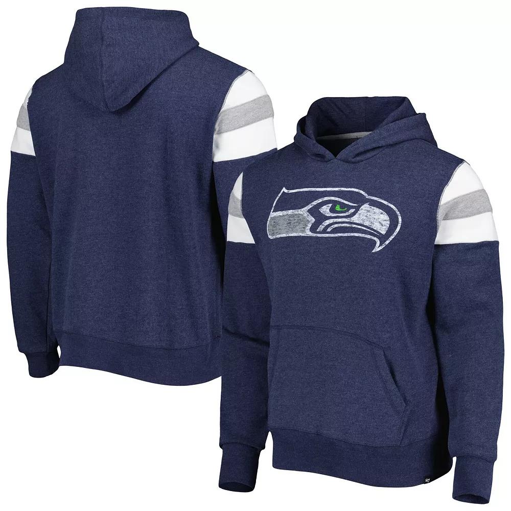 Men's '47 Heathered Blue Seattle Seahawks Premier Nico Pullover Hoodie,  Product Image