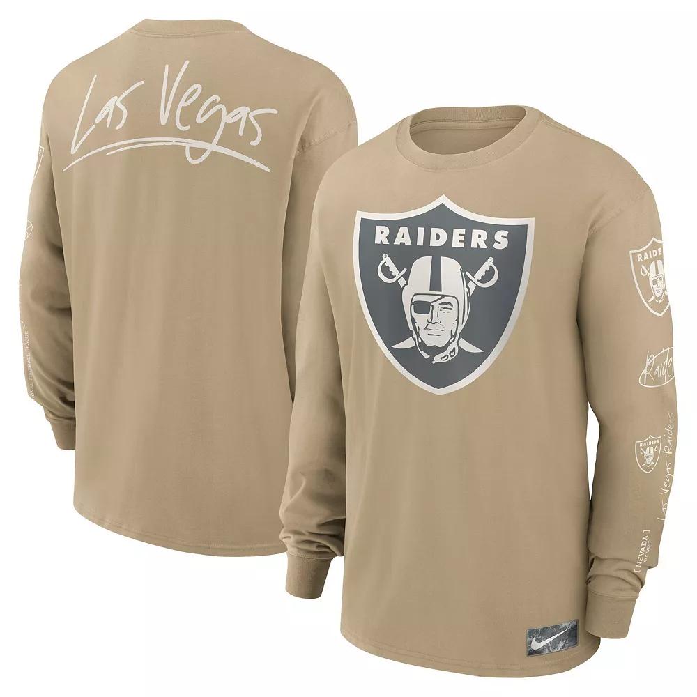 Men's Nike Tan Las Vegas Raiders Essential Statement Max90 Long Sleeve T-Shirt, Size: Small, Lvr Team Product Image