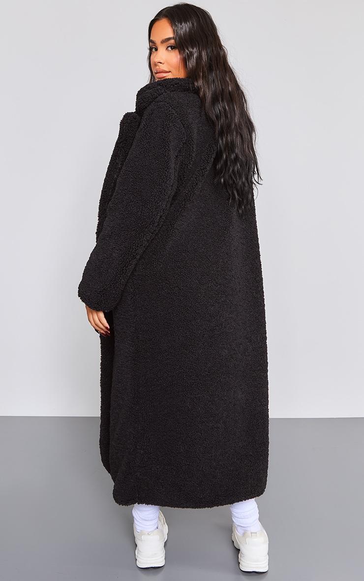 Petite Black Premium Borg Coat Product Image