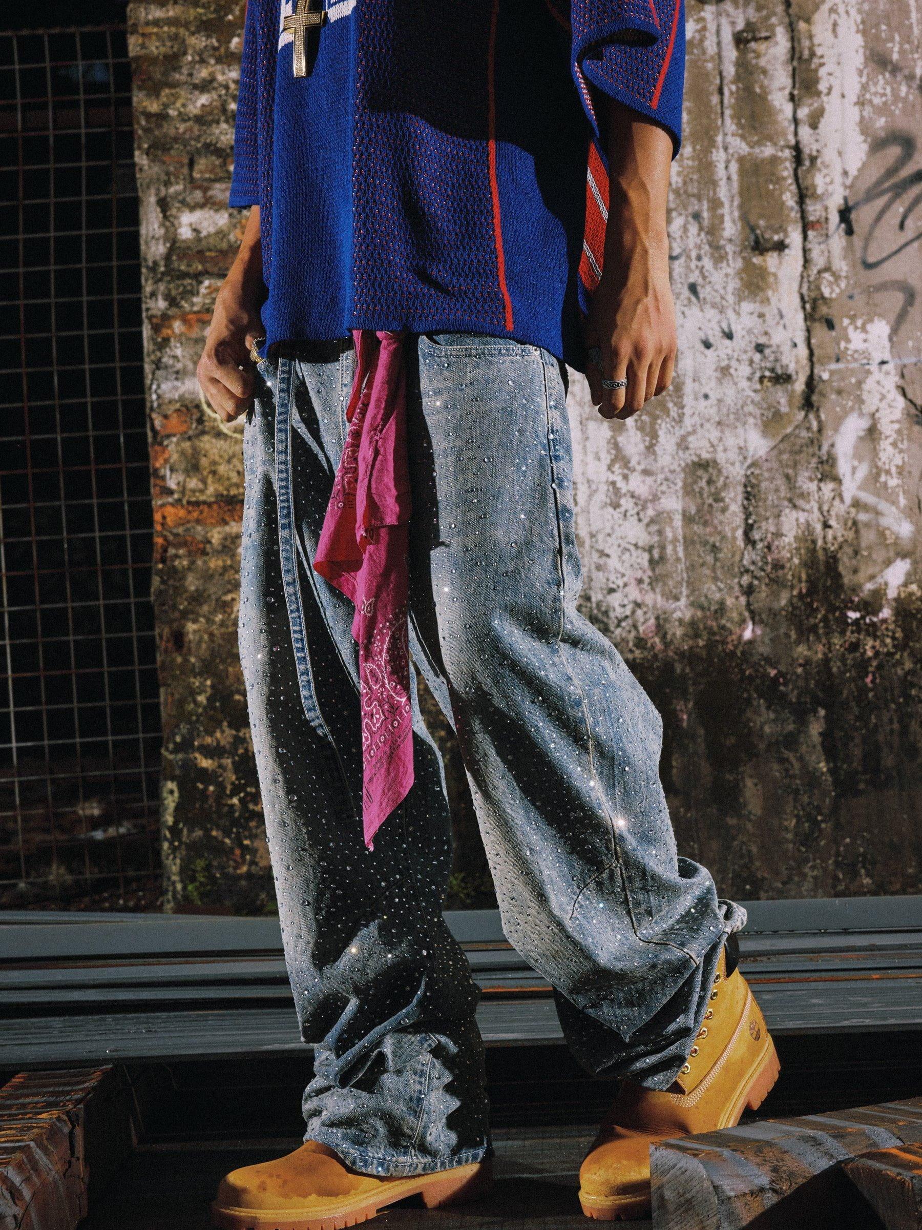 Aelfric Eden Rhinestone Baggy Jeans Product Image