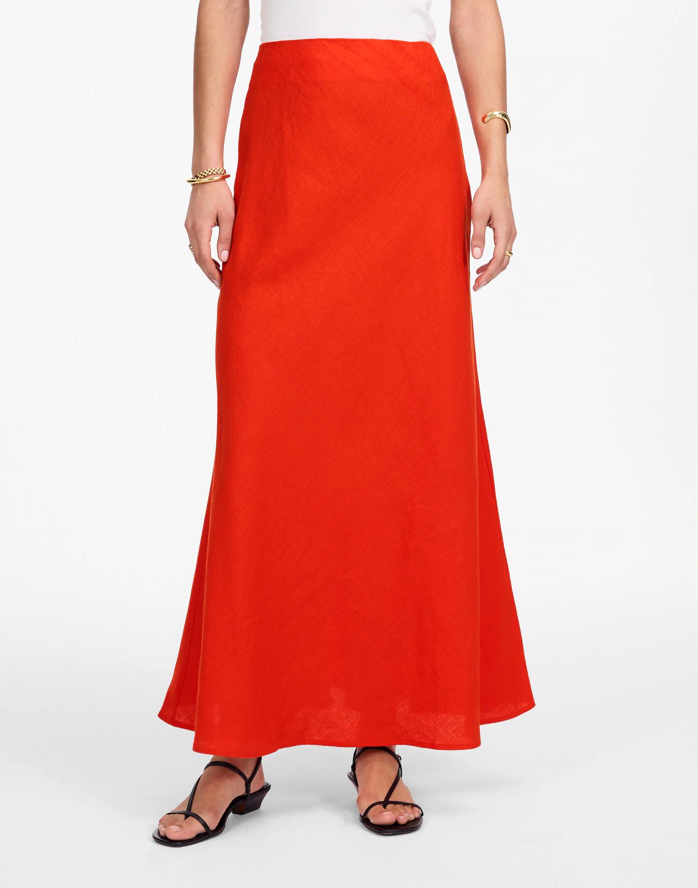 Linen Maxi Slip Skirt Product Image