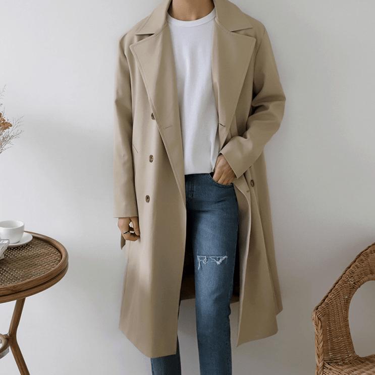 RT No. 2794 LIGHT BROWN TRENCH COAT Product Image