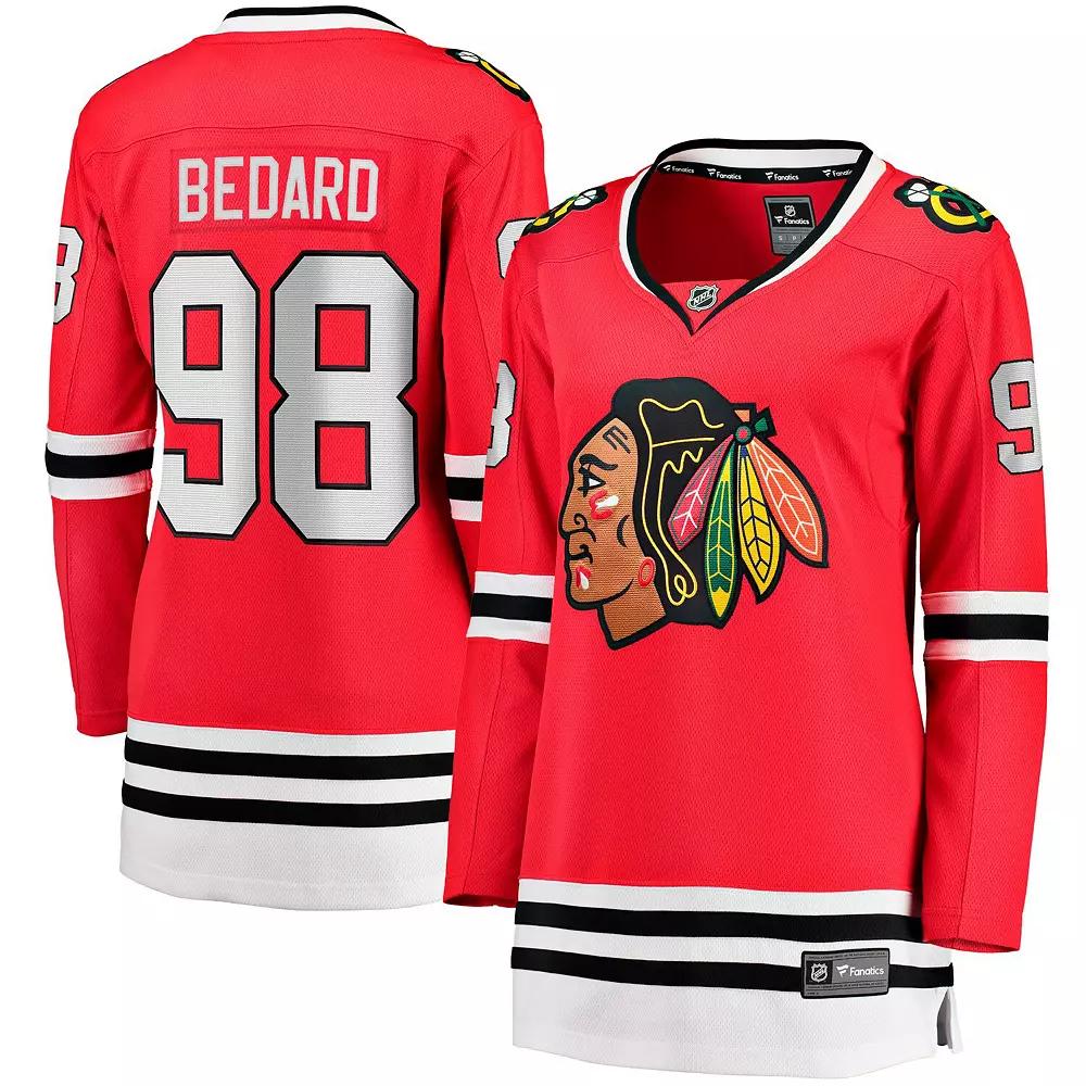 Women's Fanatics Branded Connor Bedard Red Chicago Blackhawks 2023 NHL Draft Home Breakaway Player Jersey,  Product Image