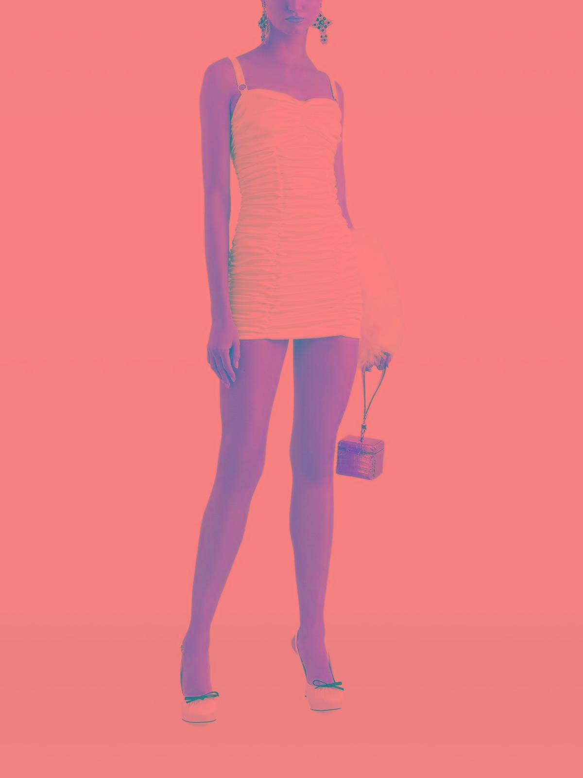 DOLCE & GABBANA Knee Length Dress Adjustable Straps In White Product Image