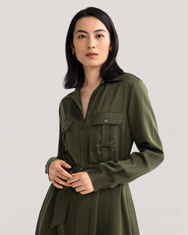 Sand-washed Pocket Trench Dress Product Image