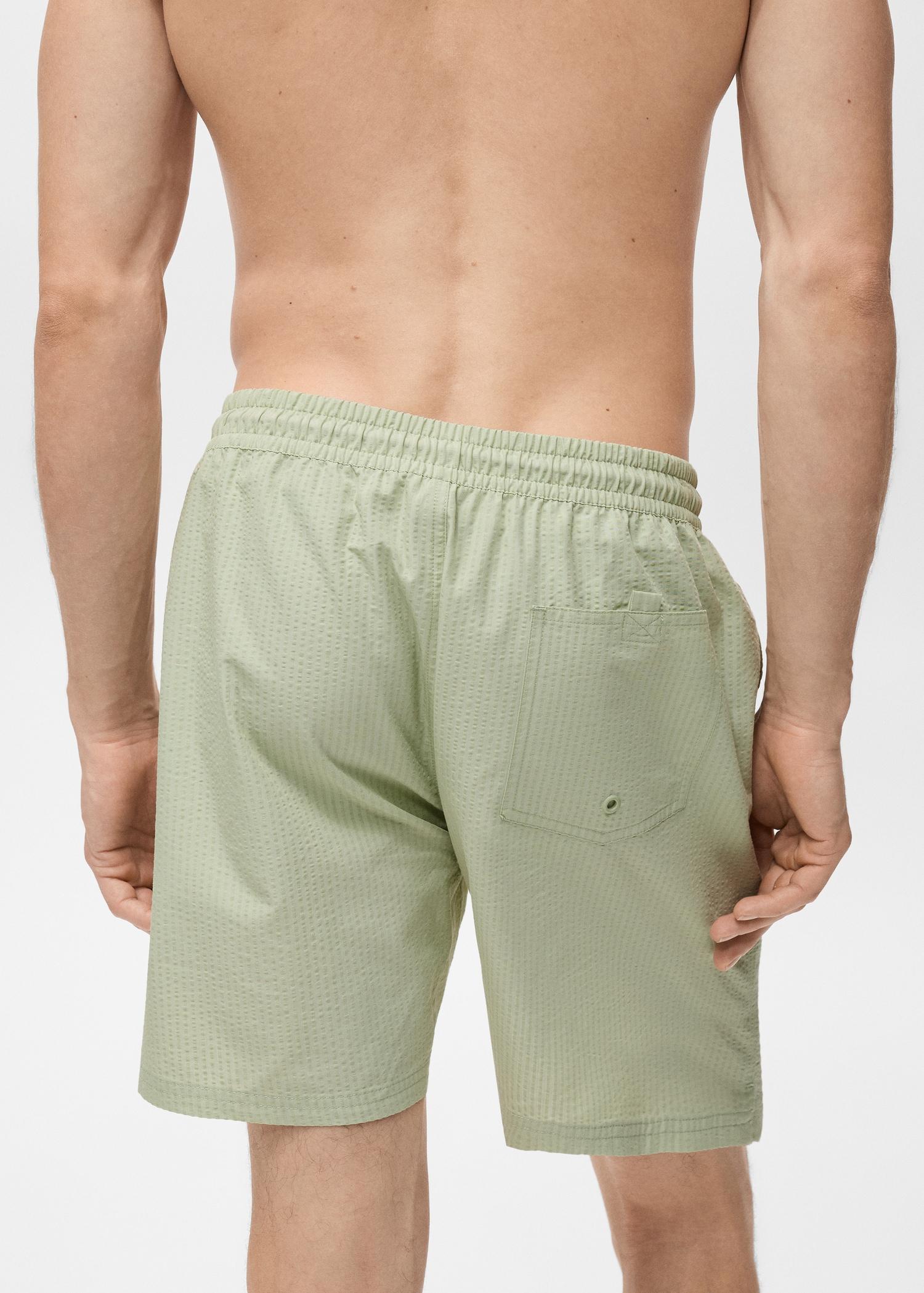 Seersucker swimming trunks - Men | MANGO USA Product Image