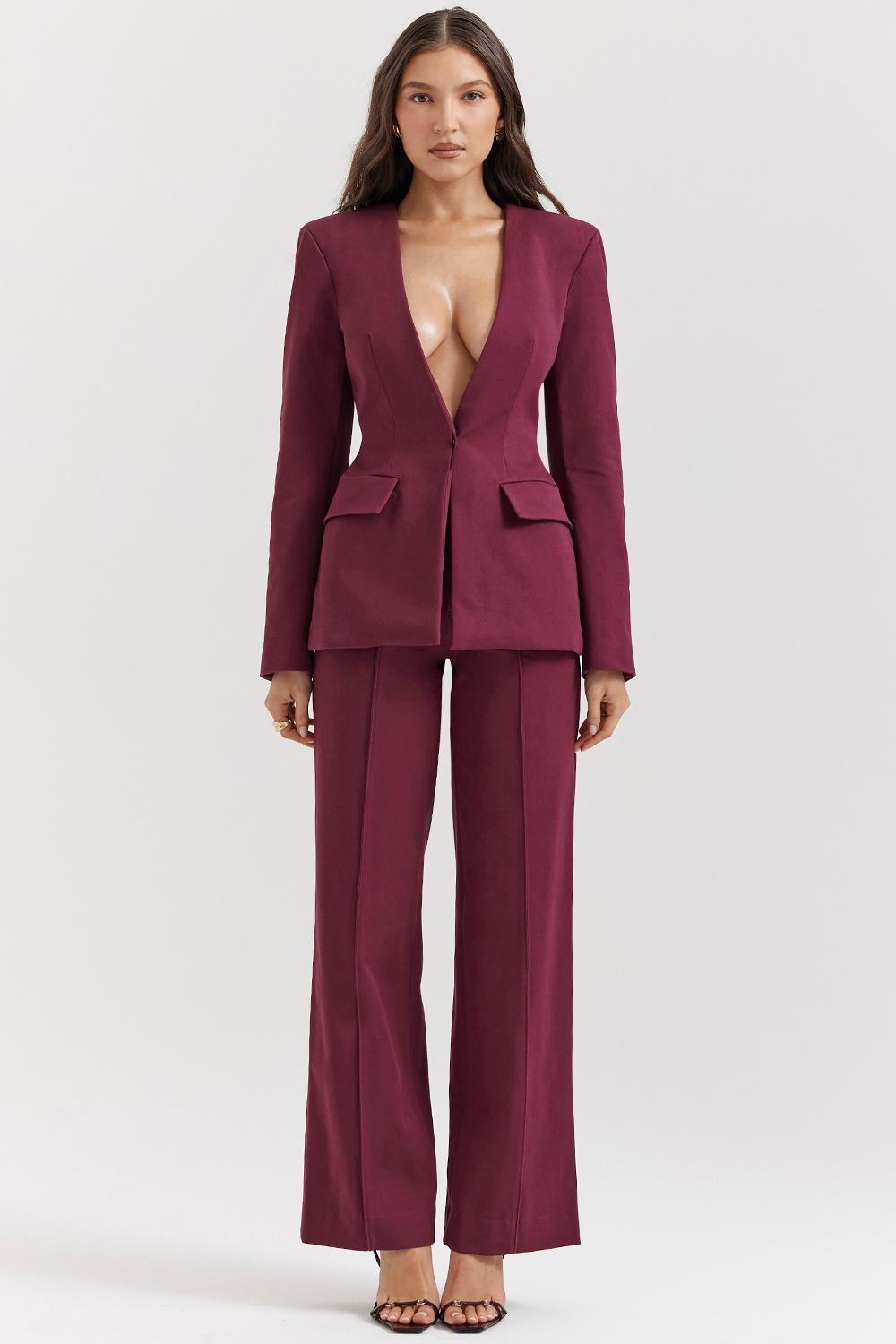 Rivi  wine straight leg trousers Product Image