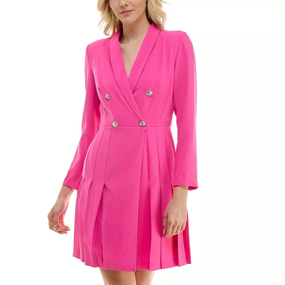 Women's Taylor Pleated Skirt Crepe Dress,  Product Image