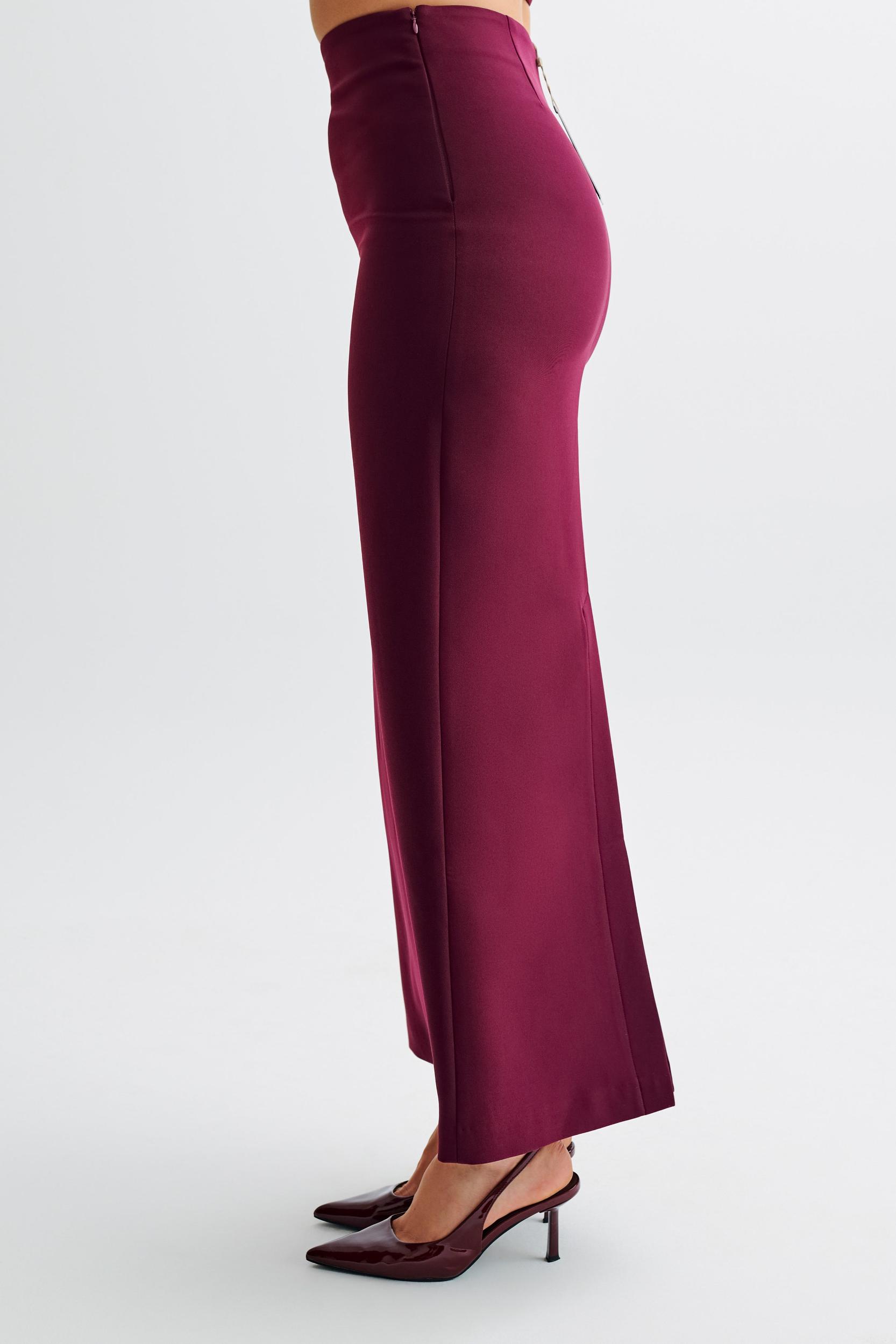 Micah Suiting Maxi Skirt - Plum Product Image