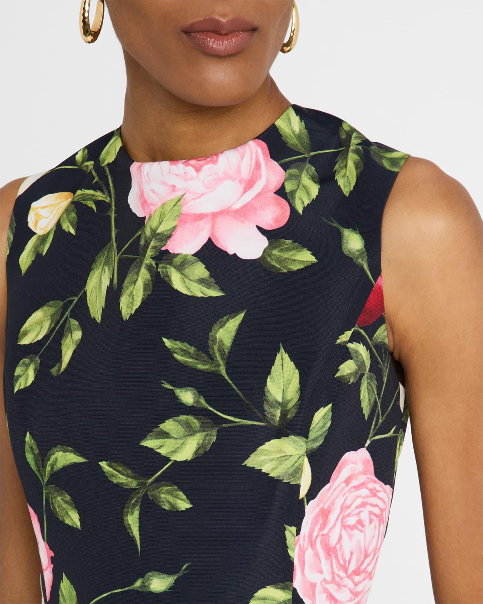 Rose Print Faille Dress Product Image