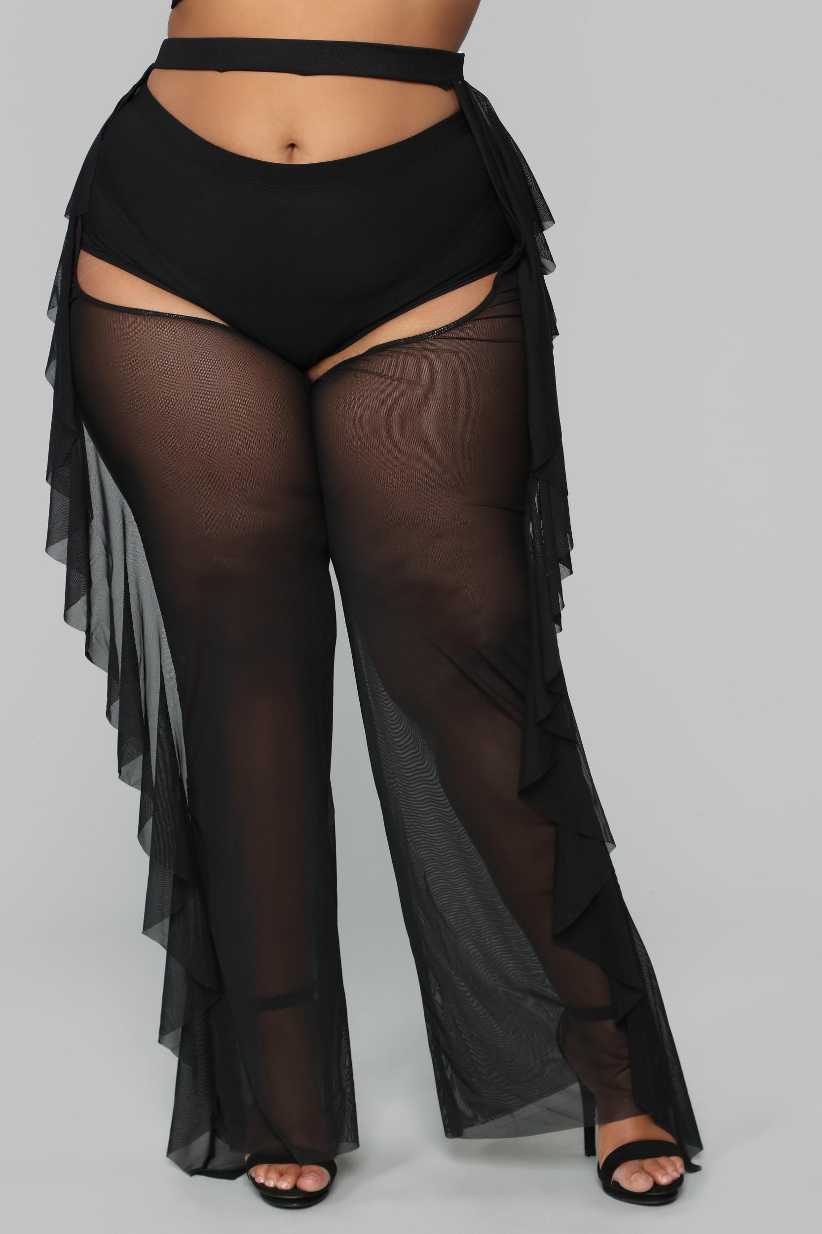 Sunshine See Through Coverup Chaps - Black Product Image