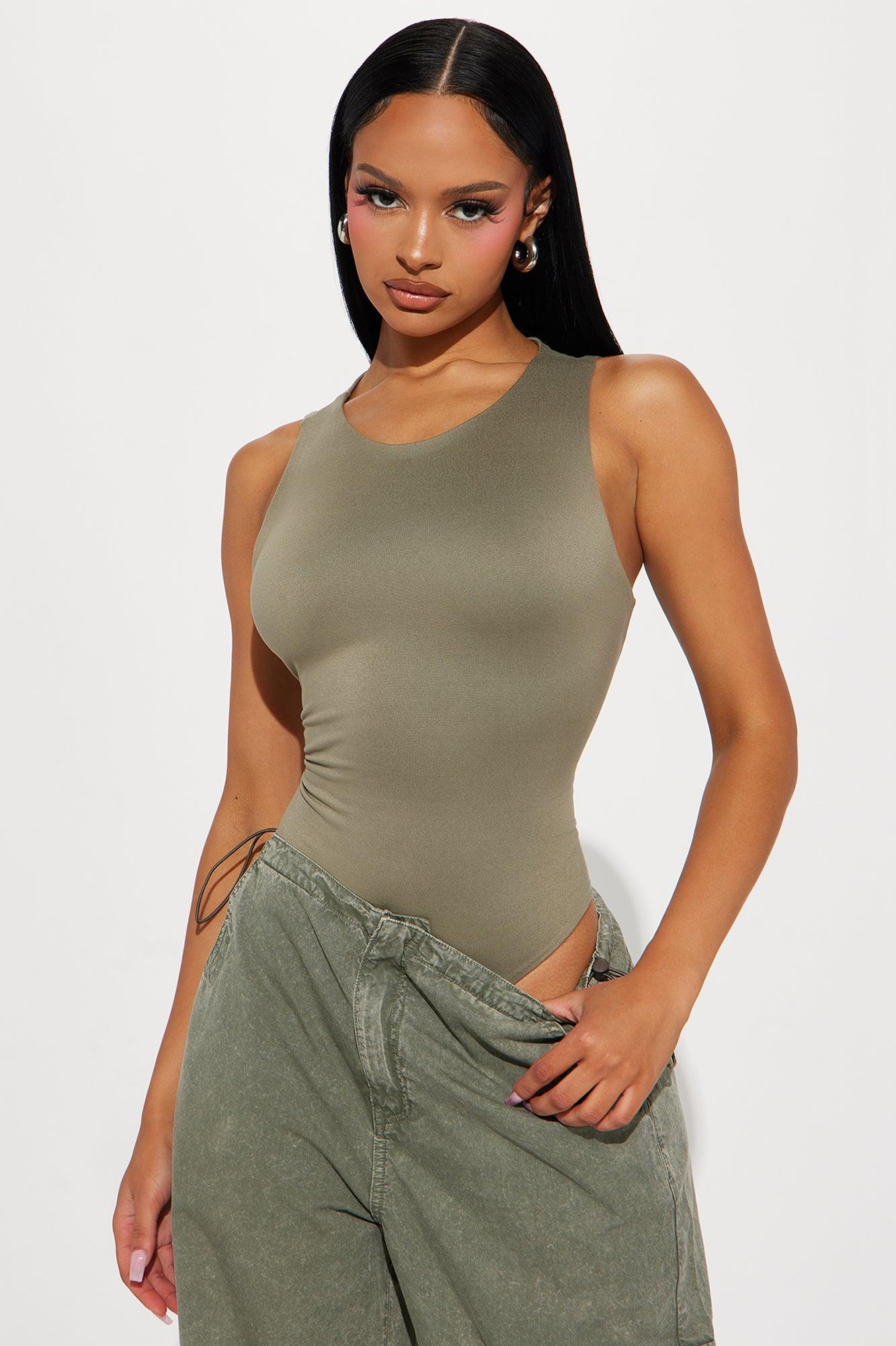 Poppy Sleeveless Bodysuit - Olive Product Image