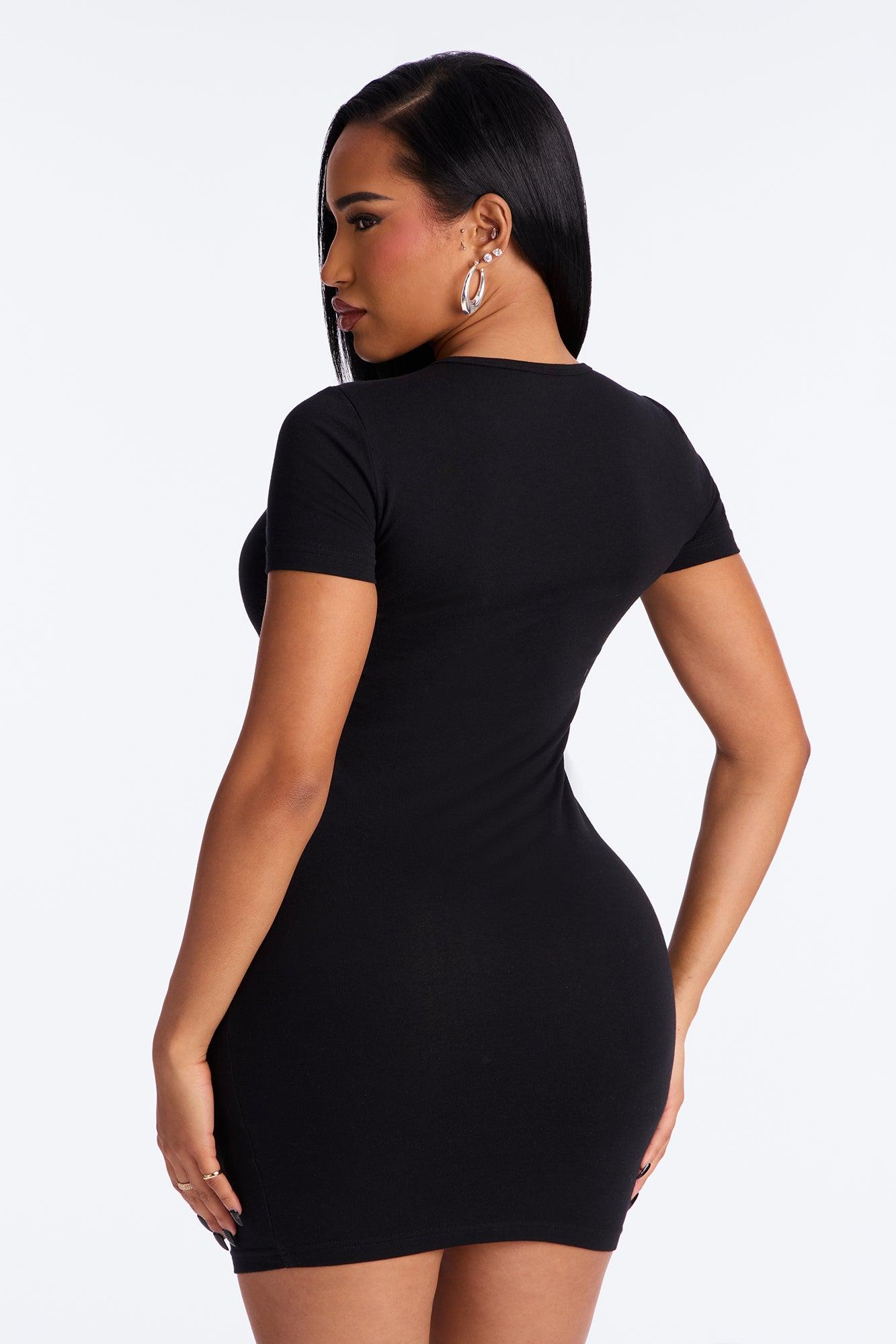 Von Dutch Logo T Shirt Mini Dress - Black Female Product Image