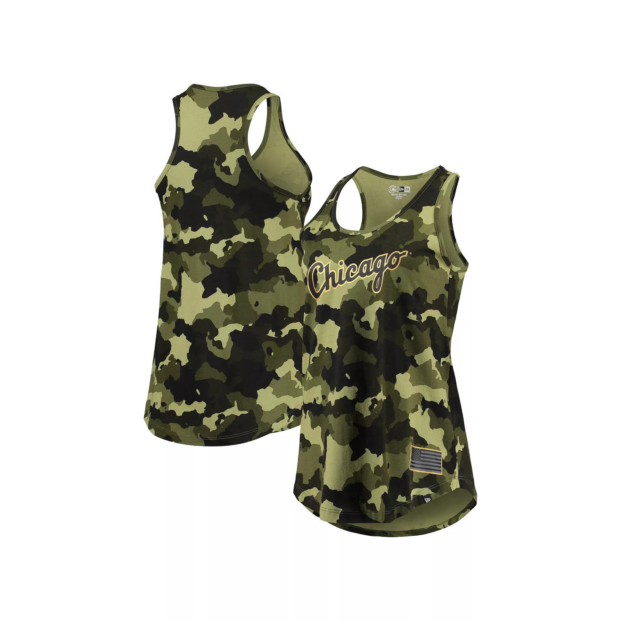 Women's New Era Green Chicago White Sox 2022 MLB Armed Forces Day Camo Racerback Tank Top, Size: Small Product Image