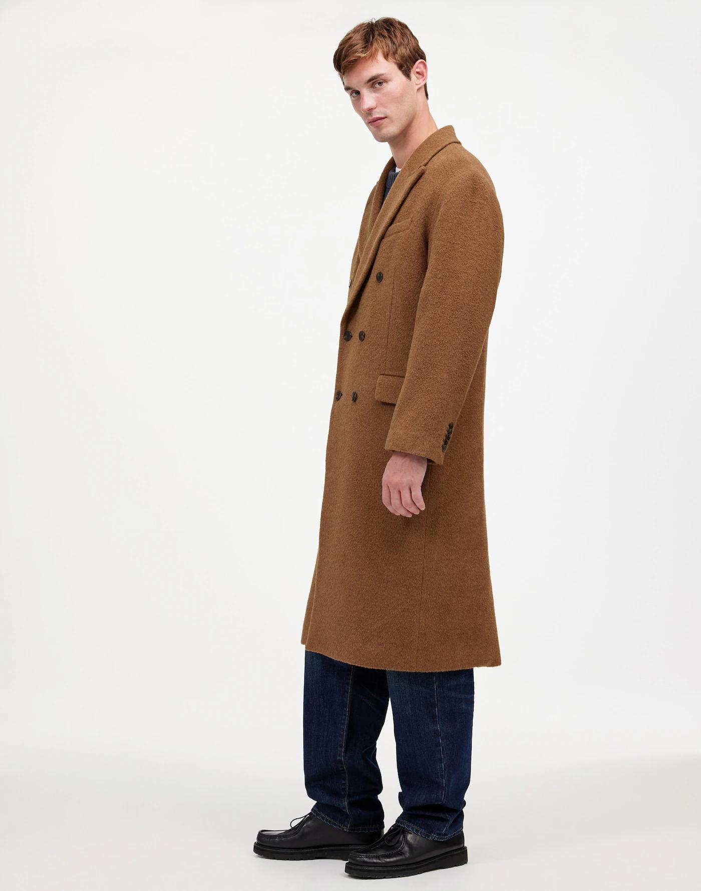 Double-Breasted Topcoat in Italian Alpaca-Wool Blend Product Image