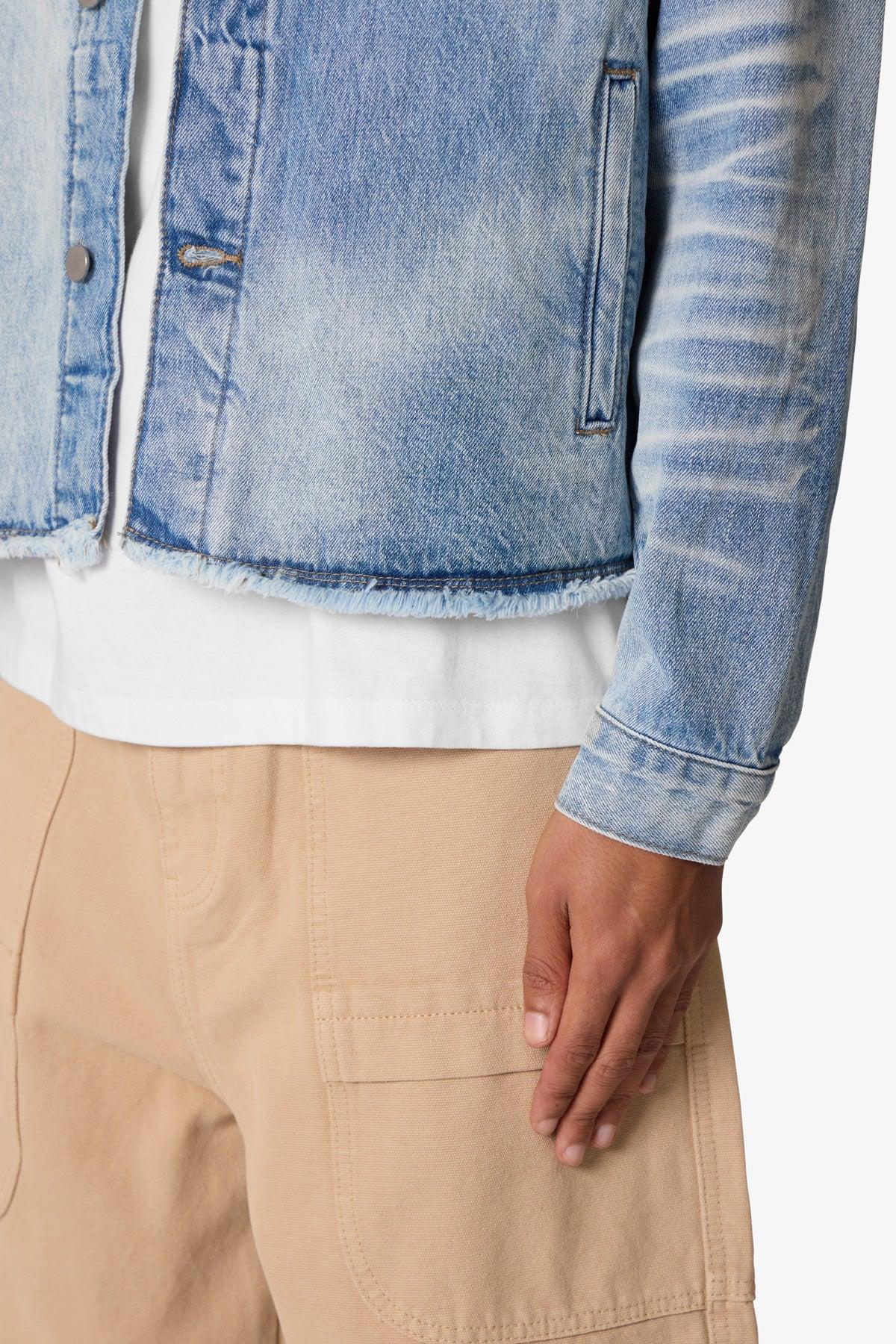 Sun Washed Denim Jacket - Light Blue Product Image