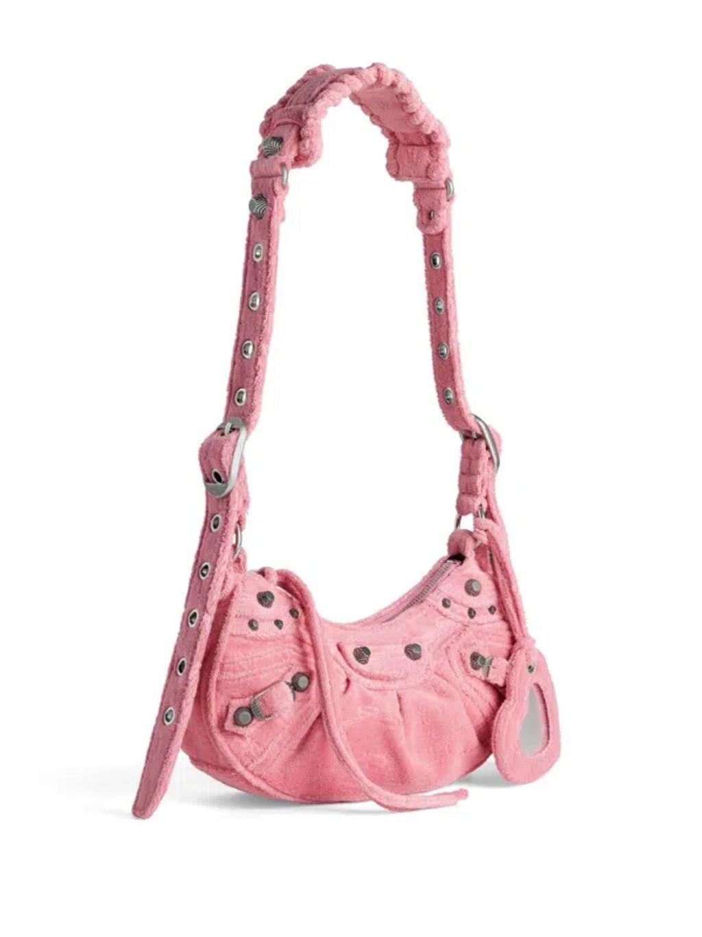 BALENCIAGA Women Pink Nappa Leather Le Cagole Xs Crossbody Bag Product Image