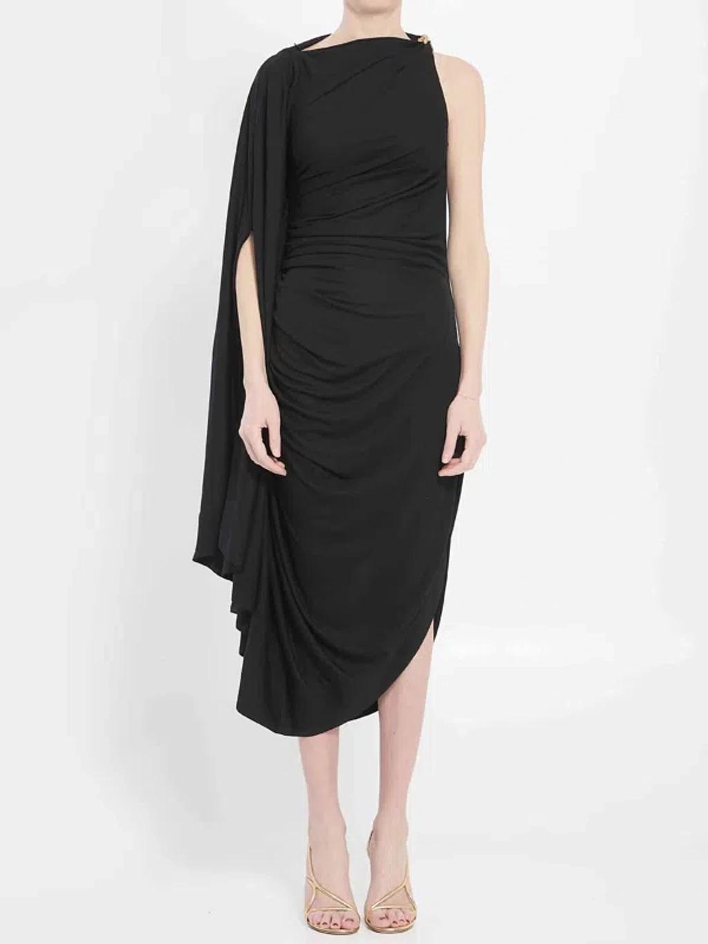 BOTTEGA VENETA Draped Dress In Black Product Image