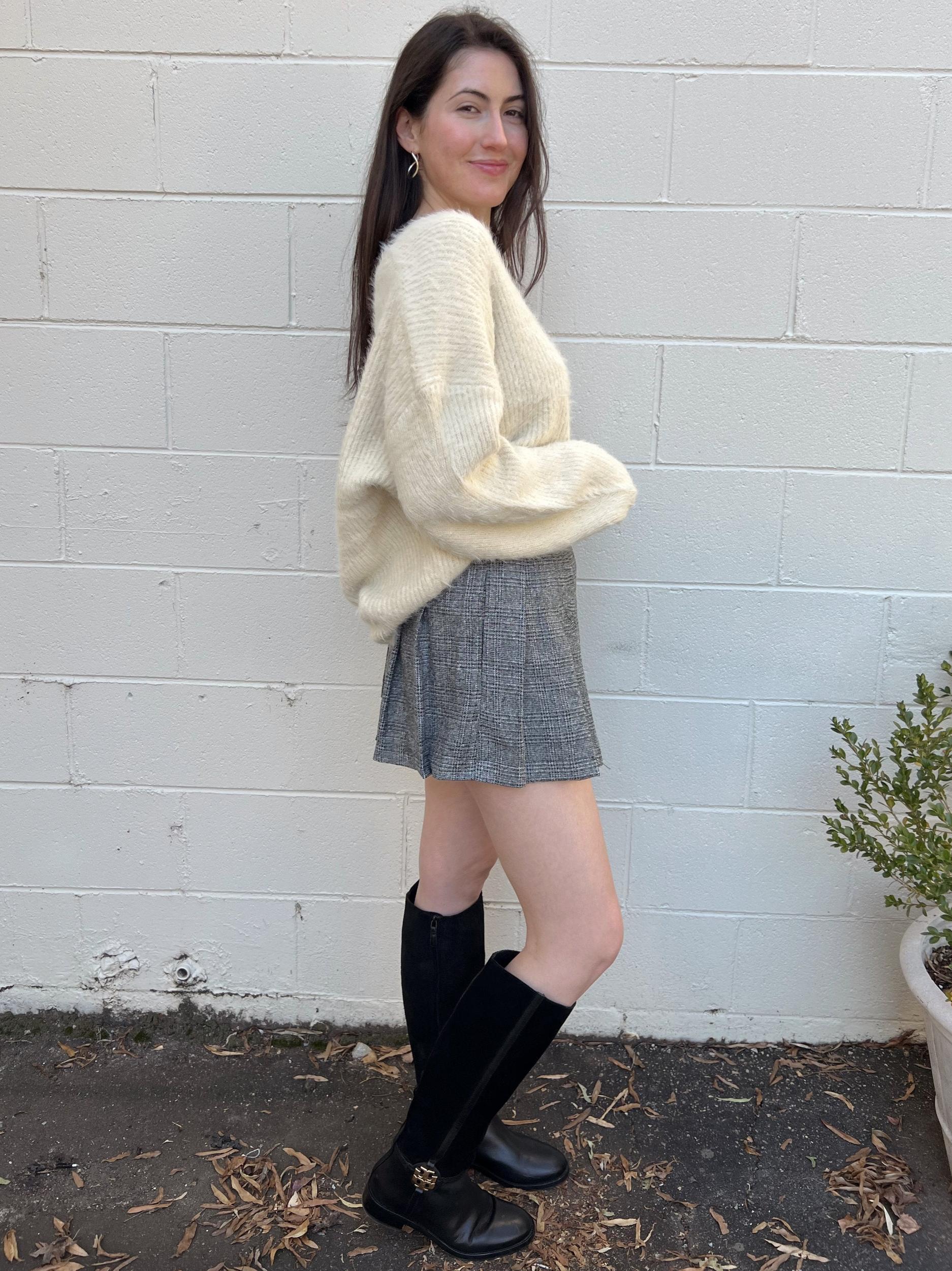 Fennel Plaid Pleated Skort Product Image