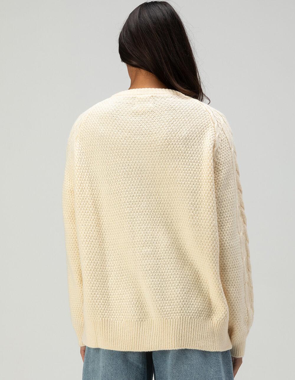 BDG Urban Outfitters Vintage Cable Knit Womens Cardigan - CREAM Product Image
