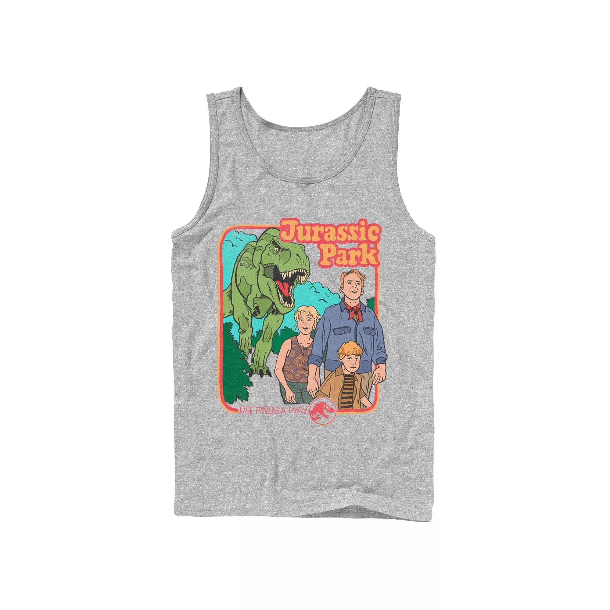 Men's Jurassic Park Vintage Characters Life Finds A Way Tank Top,  Product Image