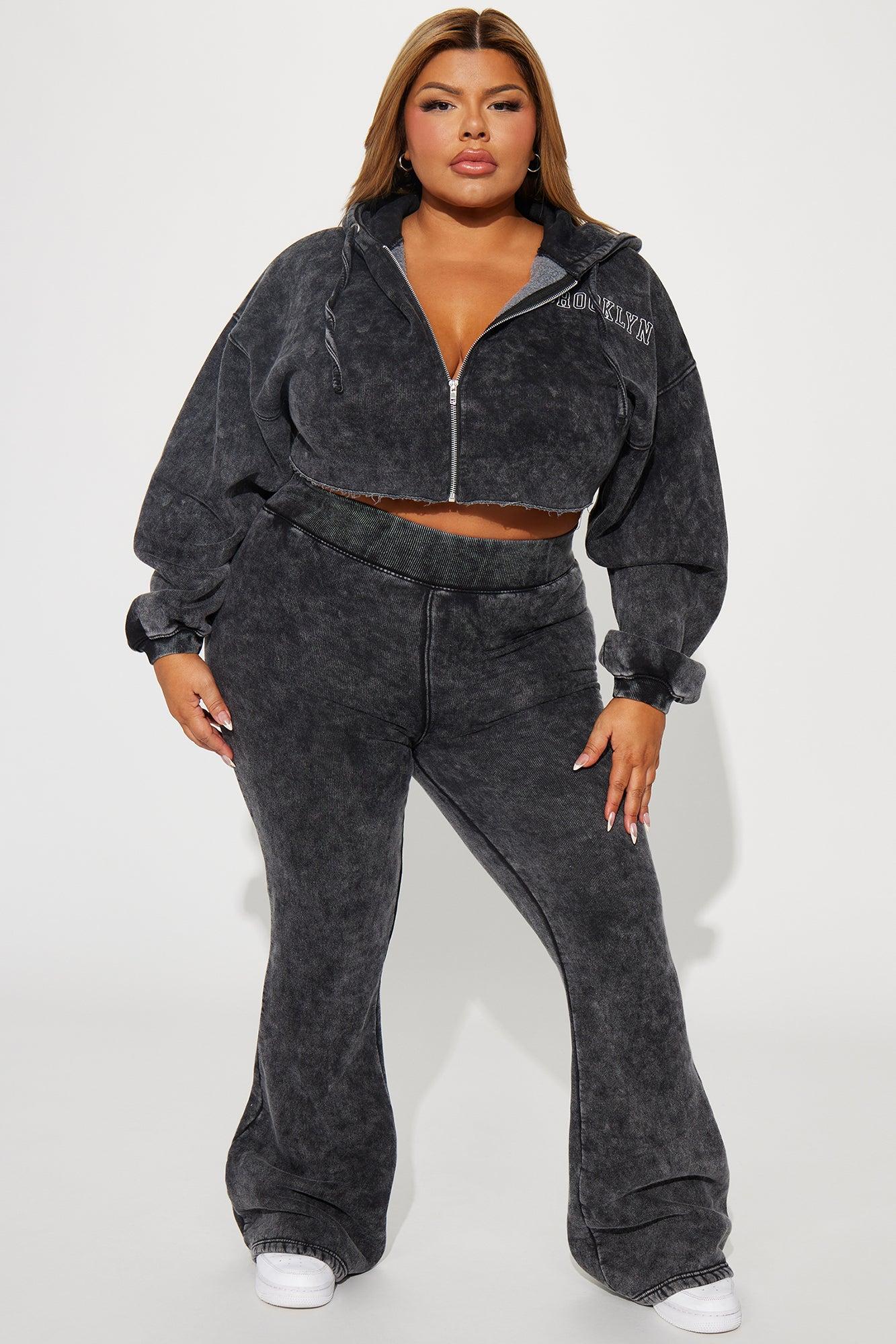 Brooklyn City Washed Sweatpants - Black Wash Product Image