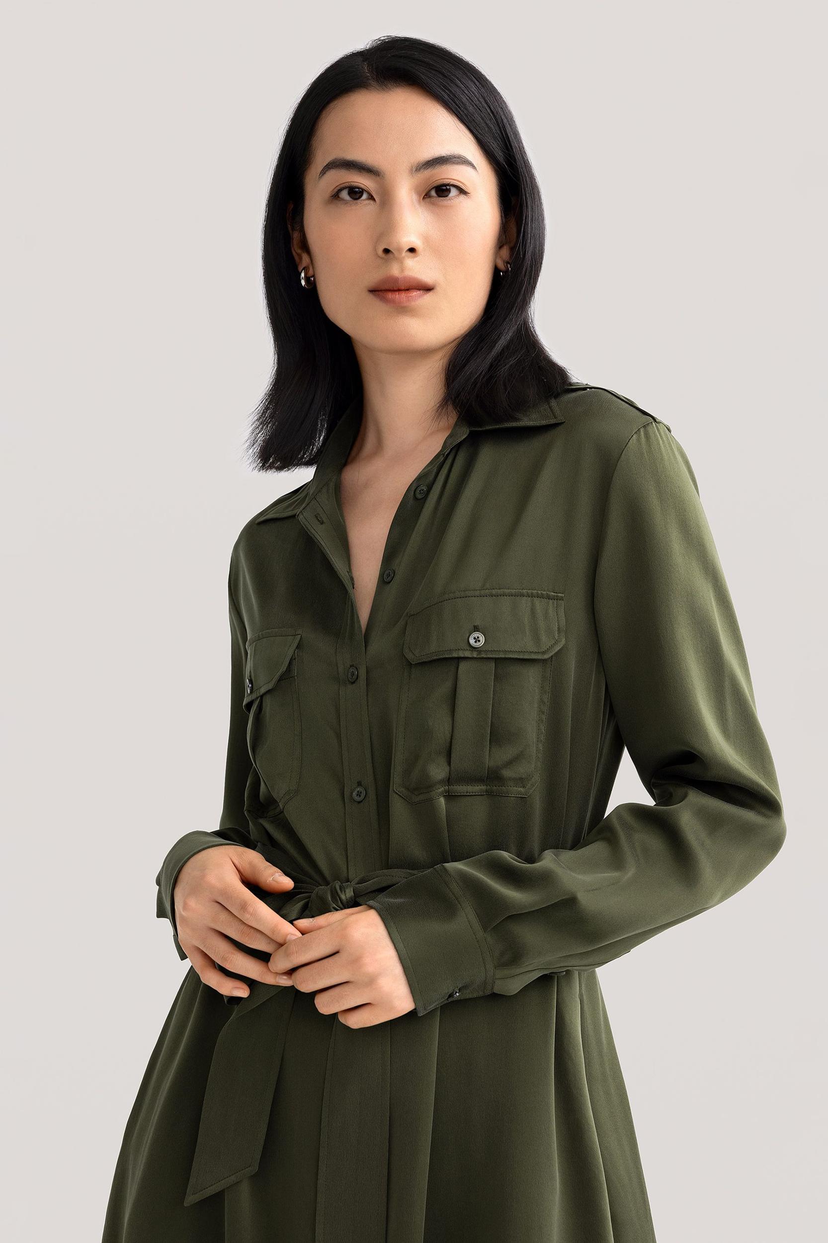 Sand-washed Pocket Trench Dress Product Image