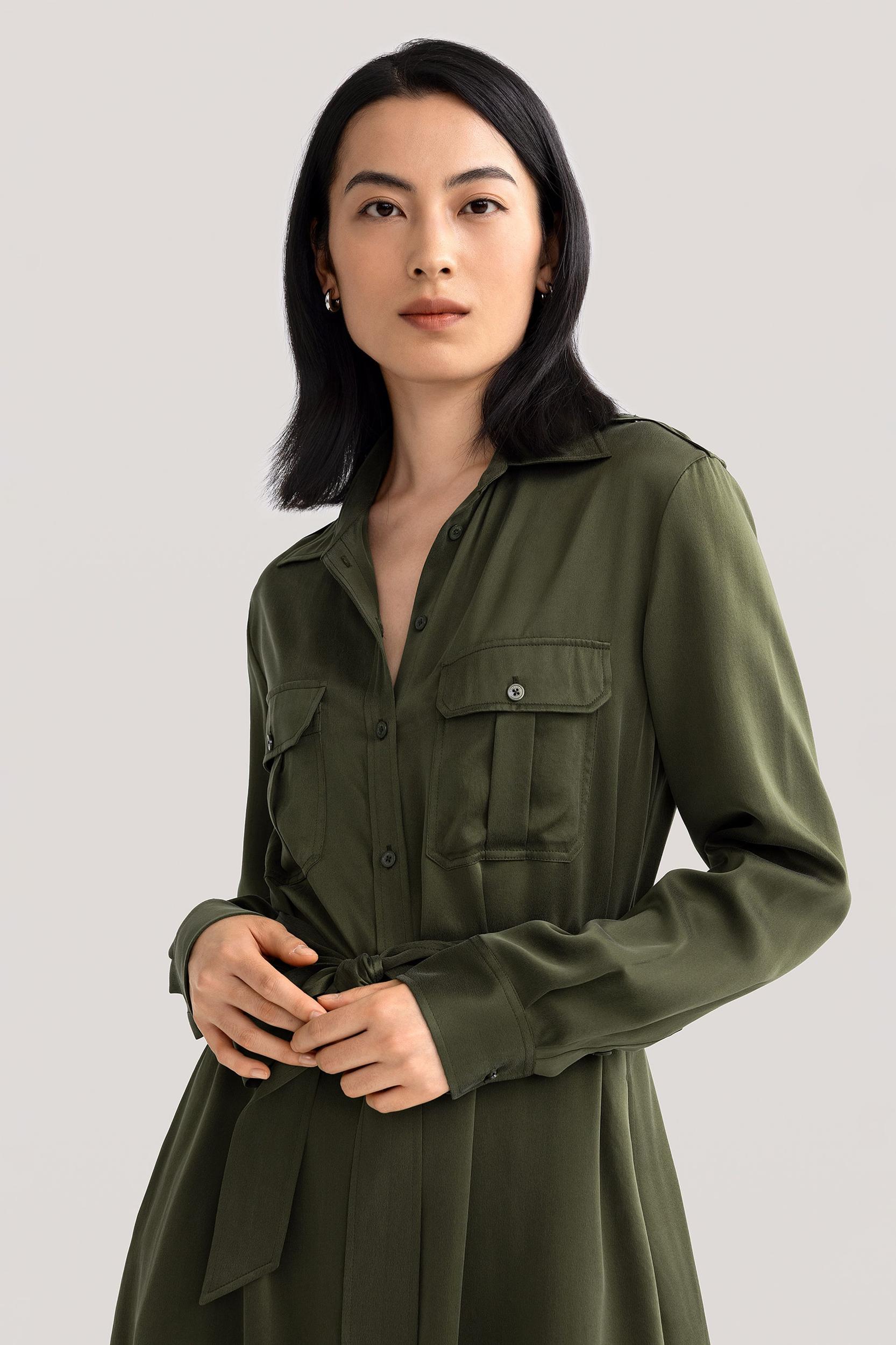 Sand-washed Pocket Trench Dress Product Image