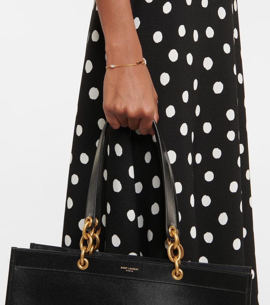 SAINT LAURENT Metal And Rhinestone Cassandre Heart Charm Bracelet Accessories In Grey Product Image