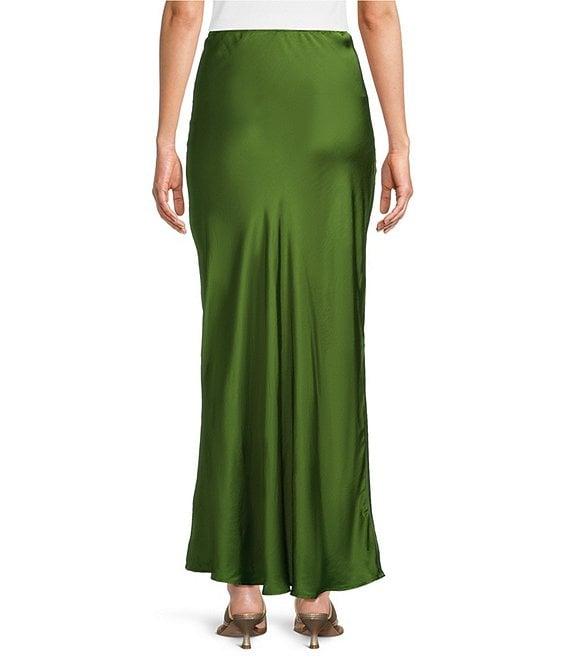 Bryn Walker Viscose Satin Elastic Waist A-Line Bias Skirt Product Image