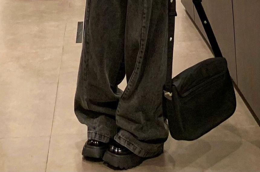 High Waist Washed Baggy Jeans Product Image