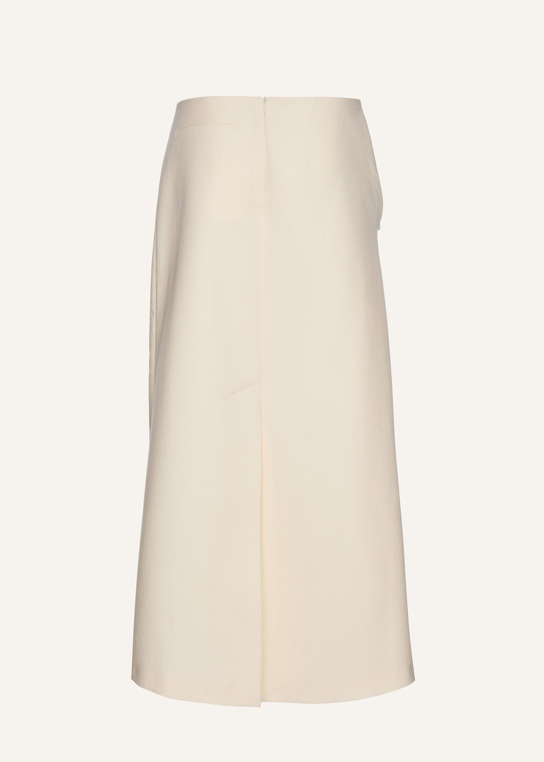 Silk draped midi skirt in cream Product Image