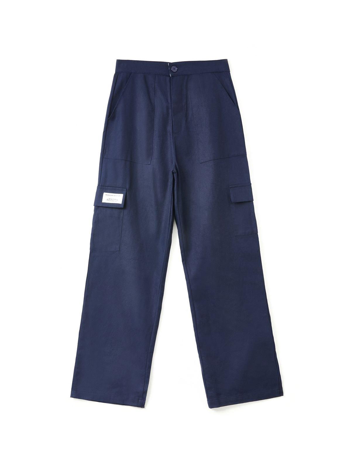 Fold Over Waist Y2K Straight Leg Pants Product Image