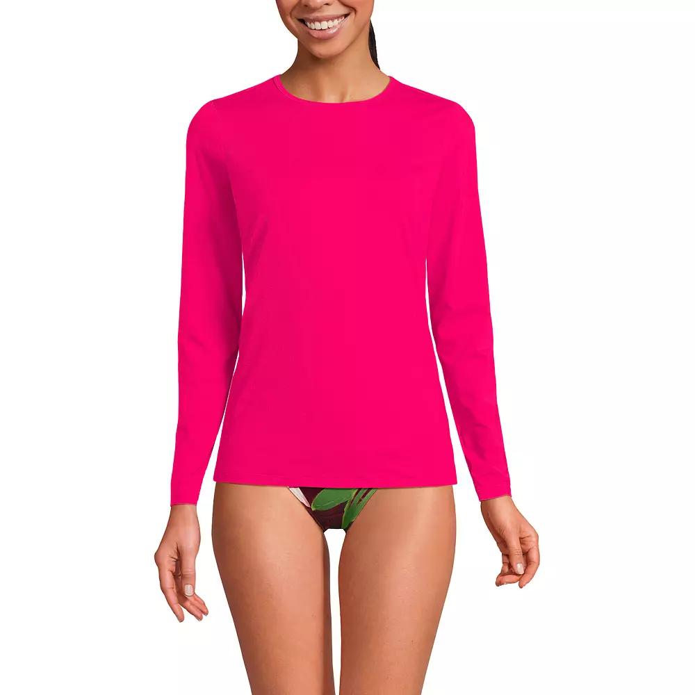 Women's Lands' End UPF 50 Long Sleeve Rash Guard,  Product Image